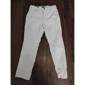 talbots pants Women's Size 8 Petite Mid Rise Curvy Straight Leg White Corduroy